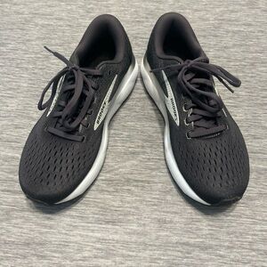 Brooks Ghost 16 Black and White Athletic Sneakers